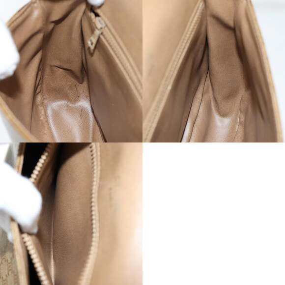 CELINE Macadam Canvas Shoulder Bag Pvc Leather Beige - Picture 12 of 12